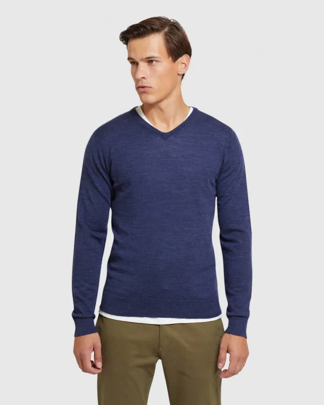 V-NECK PURE MERINO WOOL PULLOVER sold by Oxford Shop