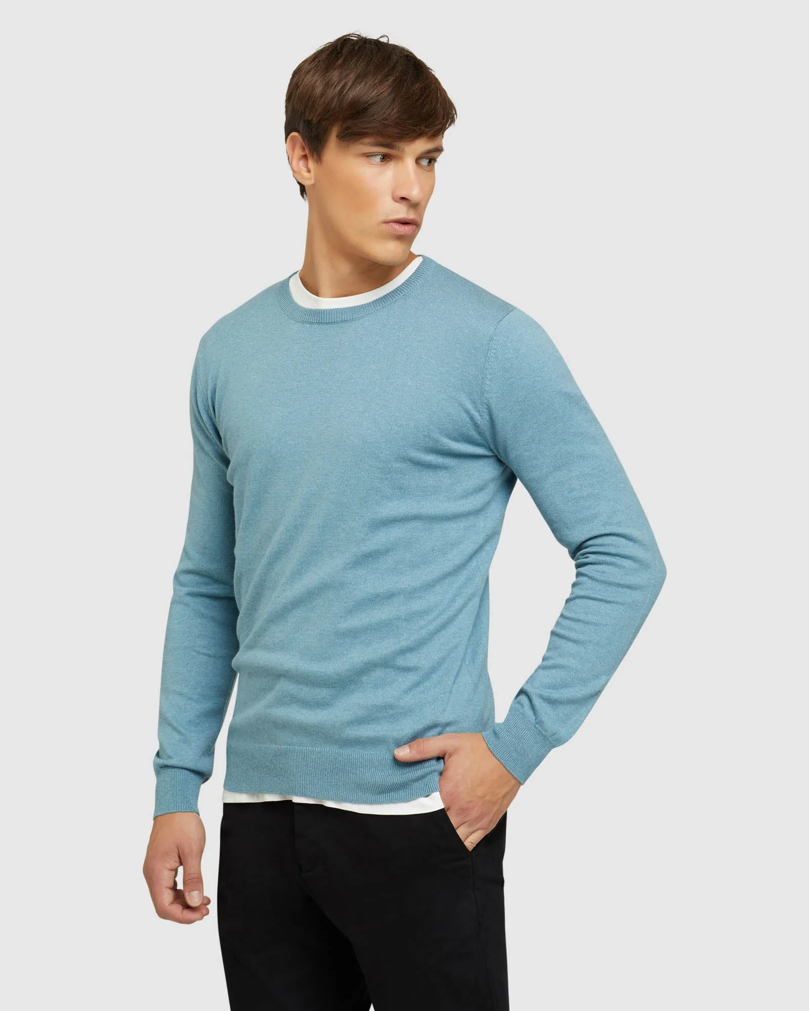 Crew Neck Cotton Cashmere Pullover sold by Oxford Shop product image thumbnail 2