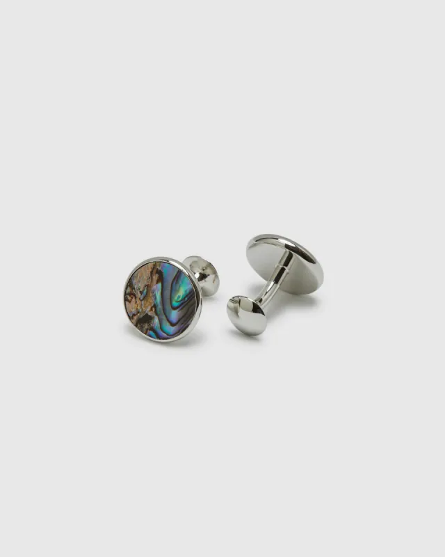 ABALONE BUTTON CUFF LINK SET sold by Oxford Shop