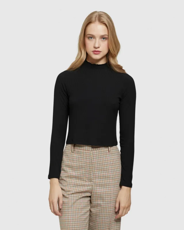 Loren Rib Long Sleeve T-Shirt sold by Oxford Shop