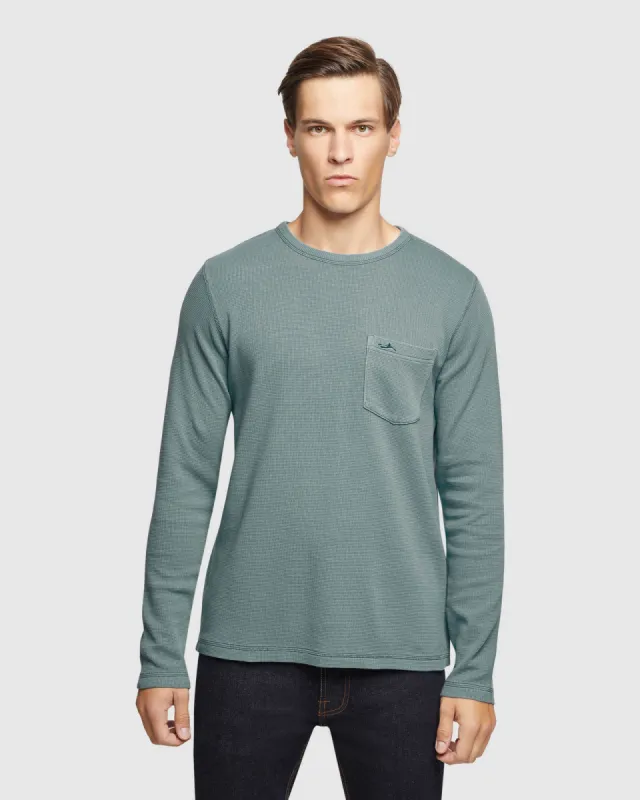 Albert Waffle Crew Neck Long Sleeve Tee sold by Oxford Shop