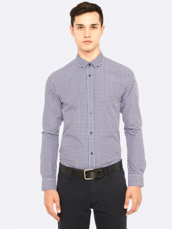 Stratton Check Shirt Brn/ sold by Oxford Shop
