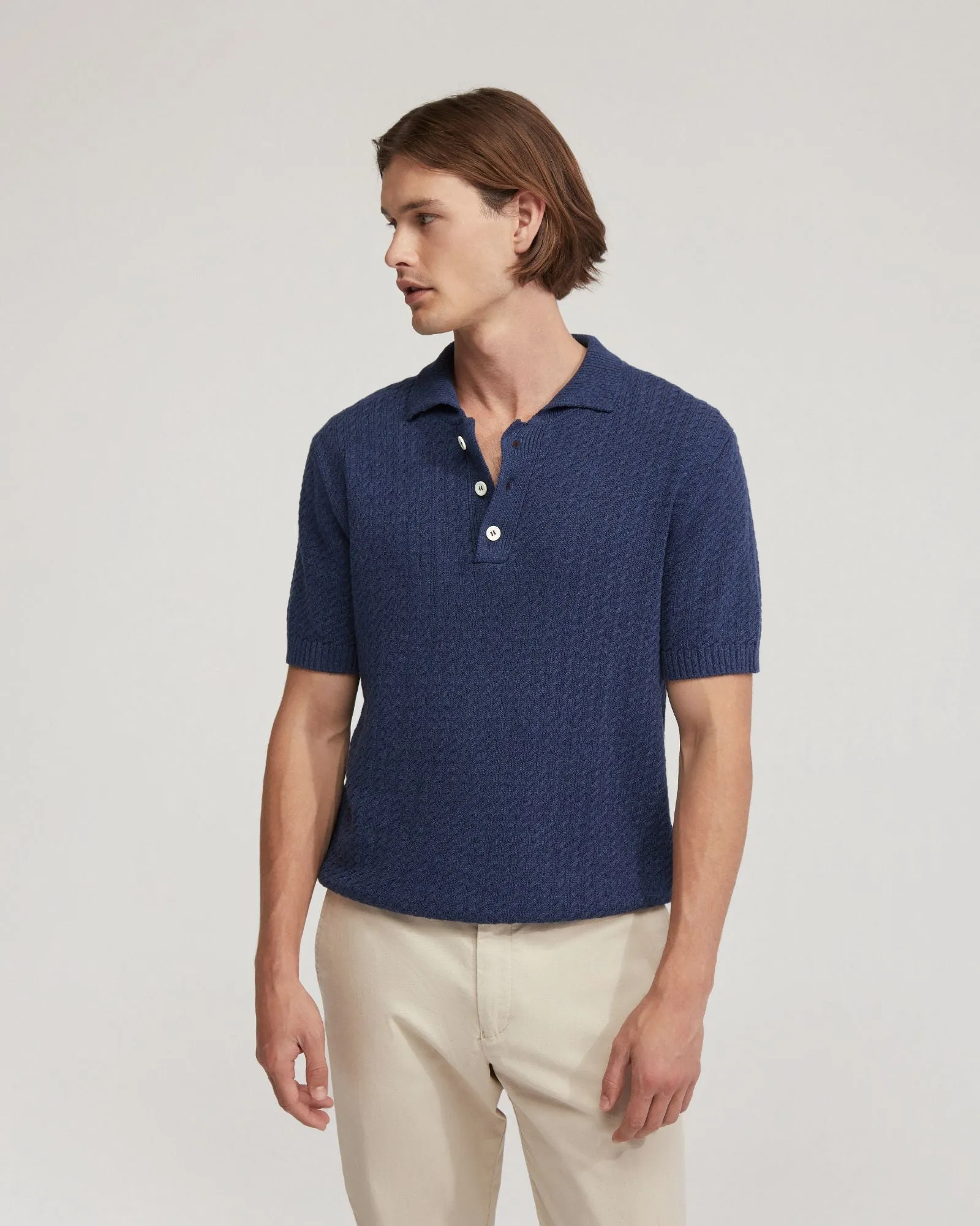 Harrison Cable Knit Polo sold by Oxford Shop product image thumbnail 2