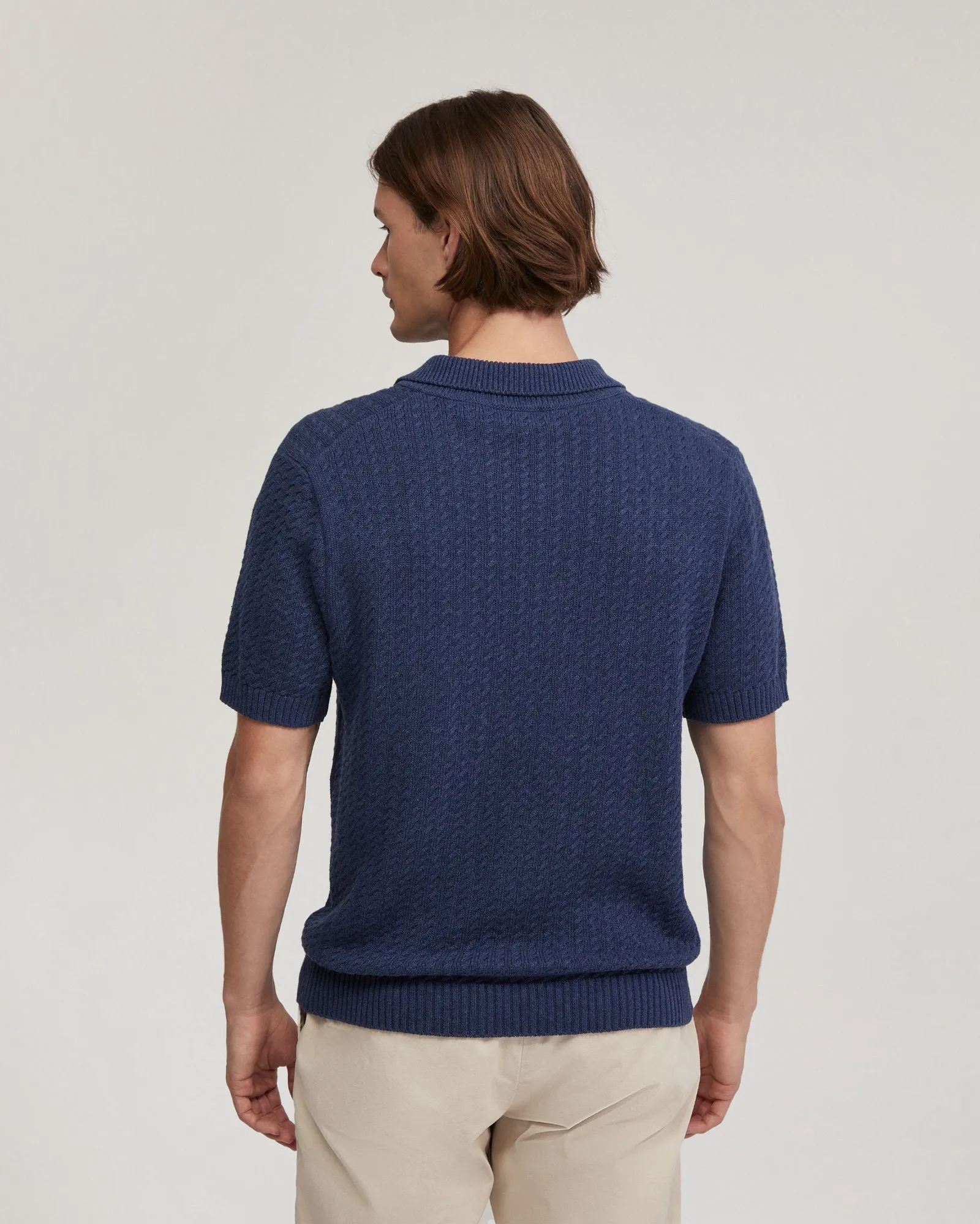 Harrison Cable Knit Polo sold by Oxford Shop product image thumbnail 3