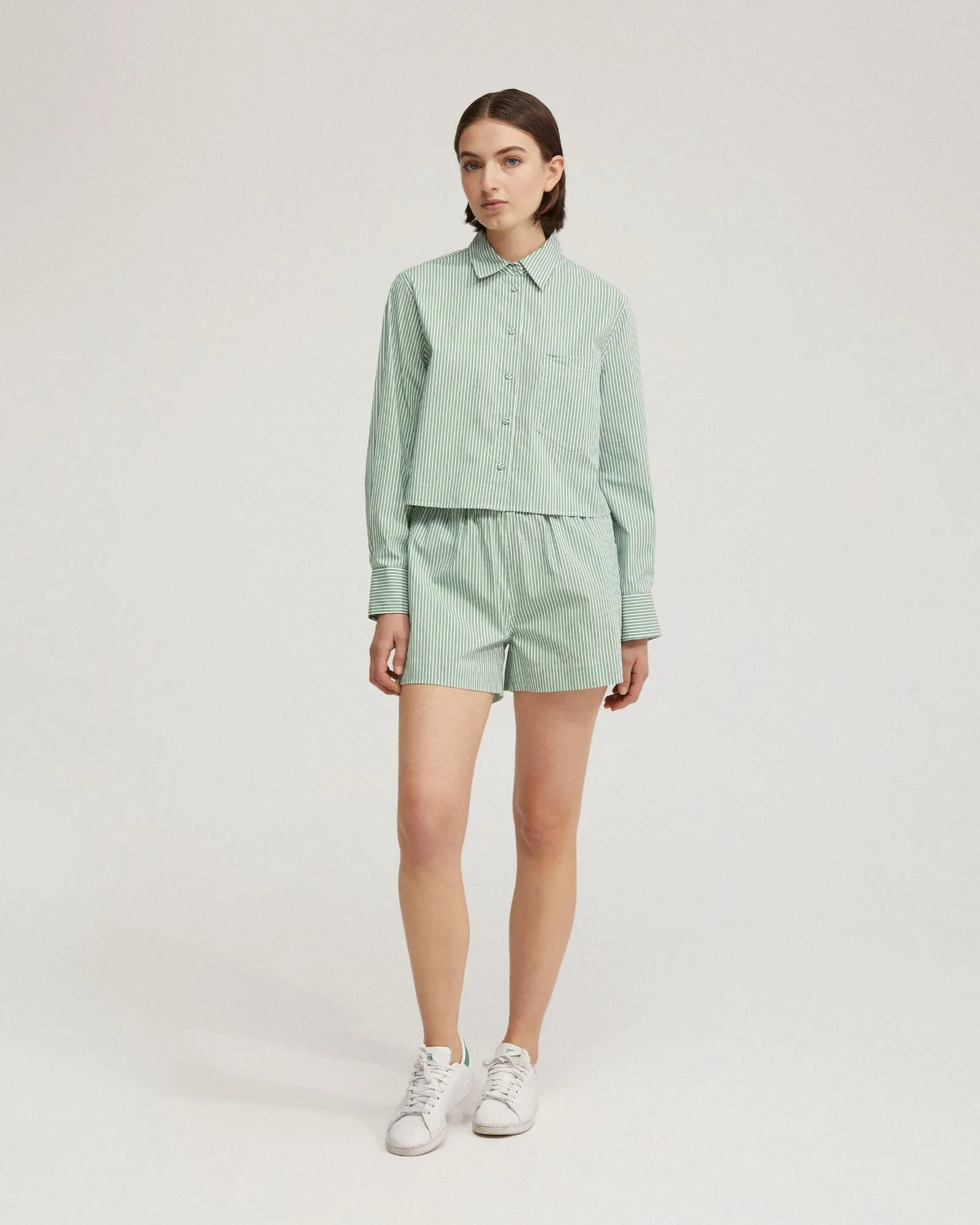 Carrie Crop Striped Shirt sold by Oxford Shop