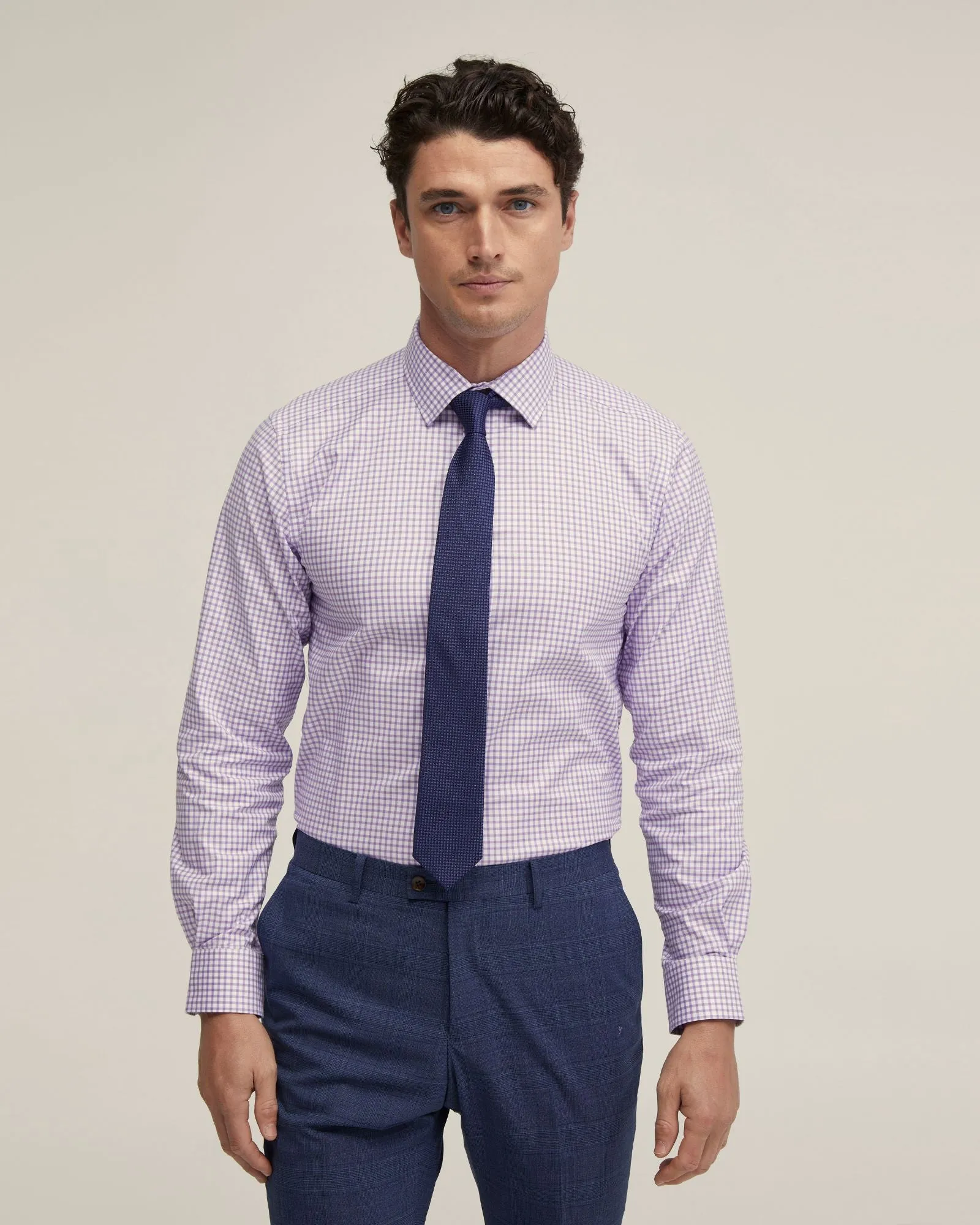 Beckton Cotton Stretch Check Shirt sold by Oxford Shop product image thumbnail 5