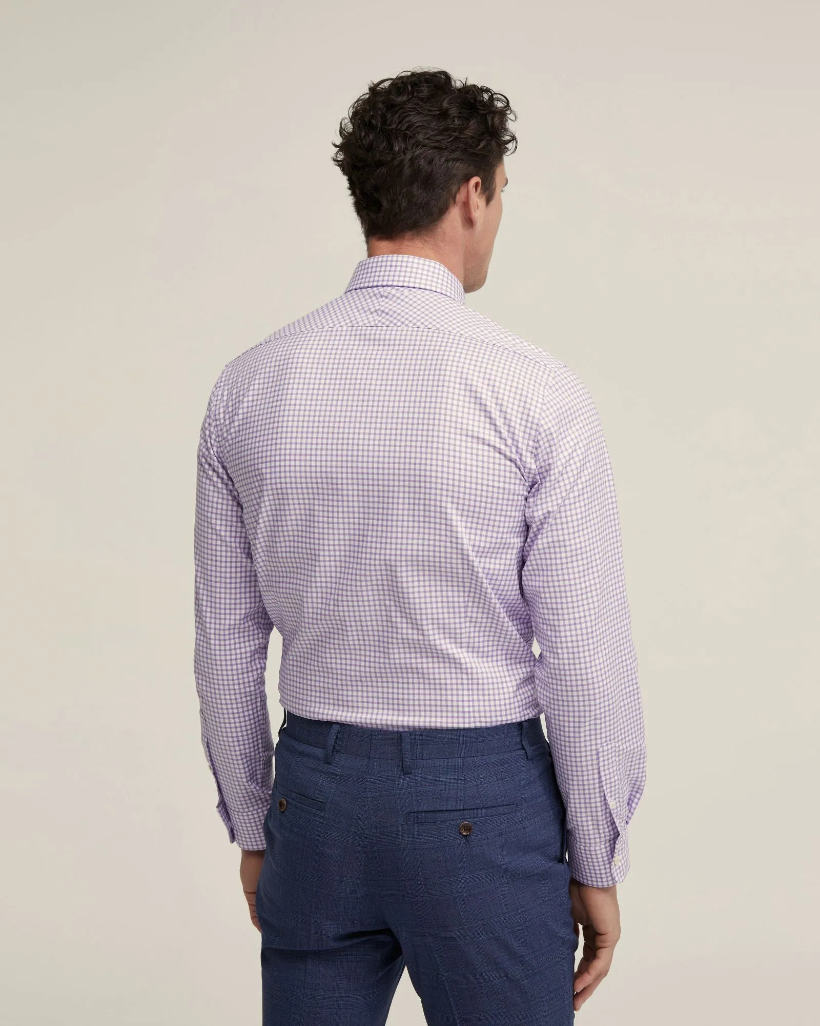 Beckton Cotton Stretch Check Shirt sold by Oxford Shop product image thumbnail 3