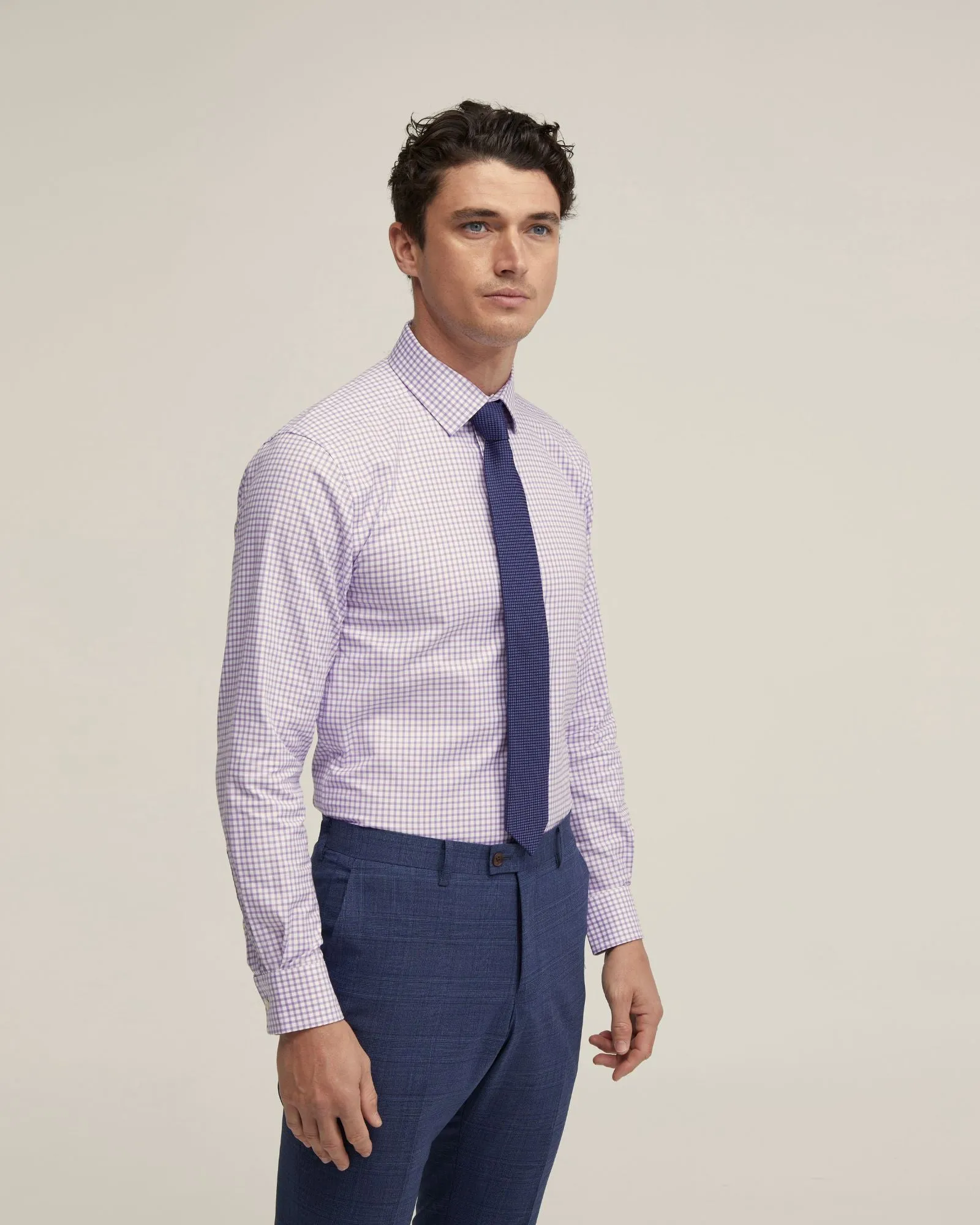 Beckton Cotton Stretch Check Shirt sold by Oxford Shop product image thumbnail 2