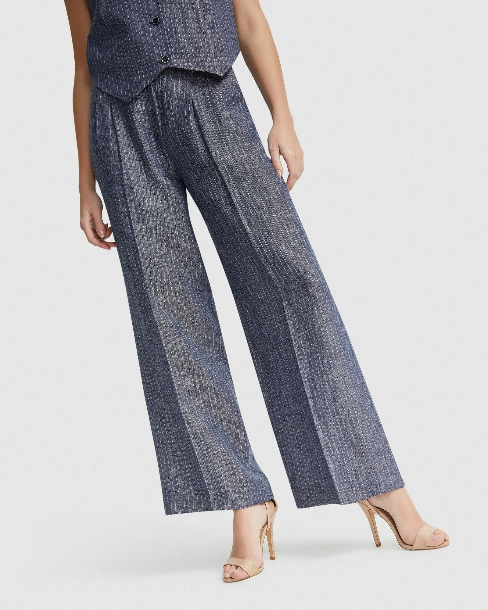 Sonia Pinstripe Linen Pants sold by Oxford Shop product image thumbnail 4