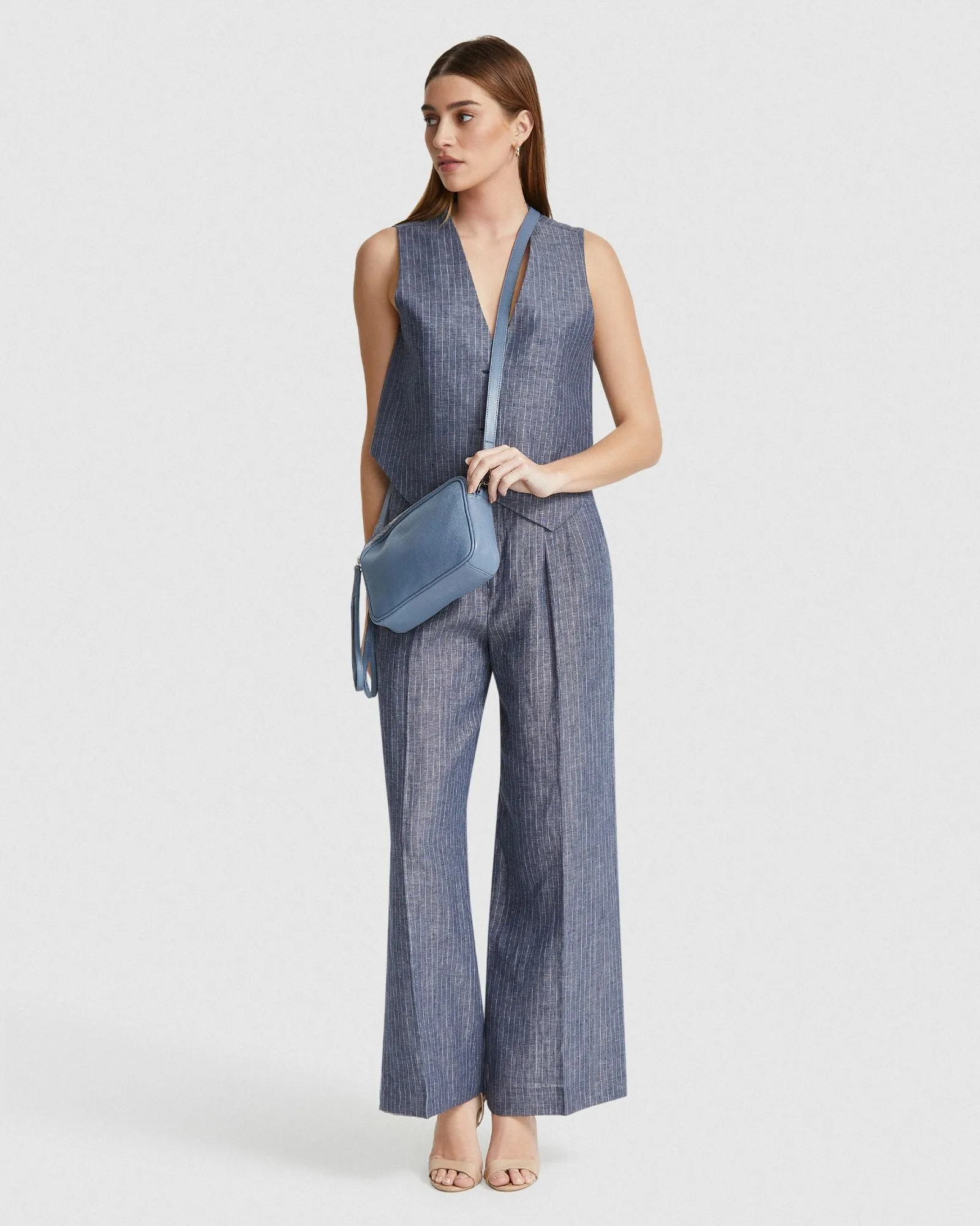 Sonia Pinstripe Linen Pants sold by Oxford Shop product image thumbnail 5