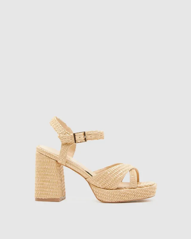 Elly Raffia Weave Platform sold by Oxford Shop