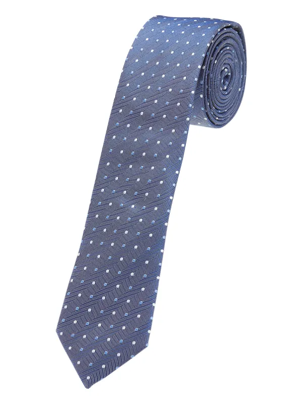 Tie Silk Contrast Spot Skinny sold by Oxford Shop