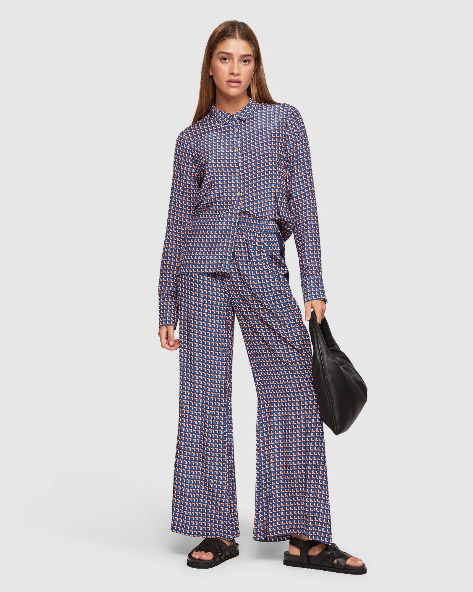 Chantel Geo Print Pants Side Tape sold by Oxford Shop