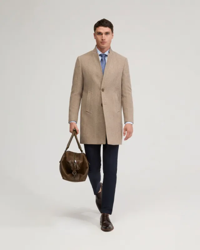 Austin Herringbone Wool Overcoat sold by Oxford Shop
