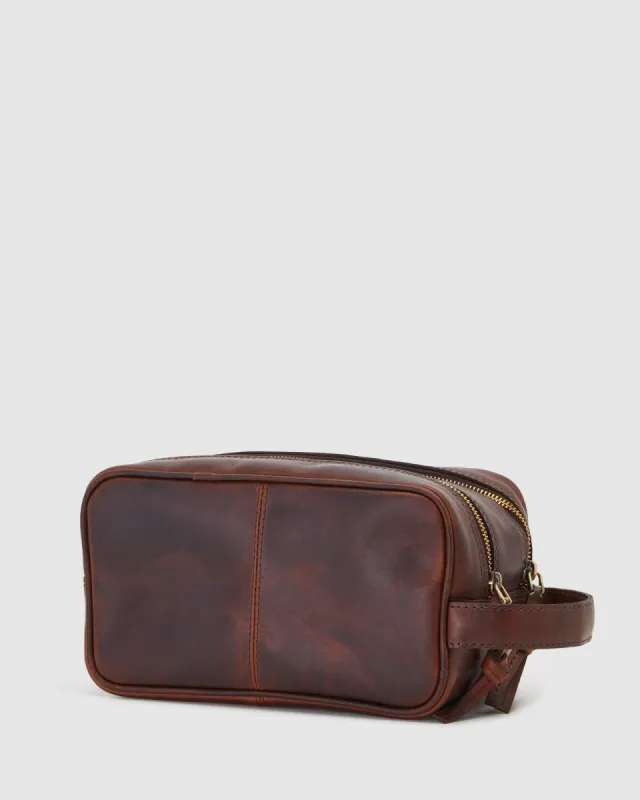 Griffin Leather Wash Bag sold by Oxford Shop