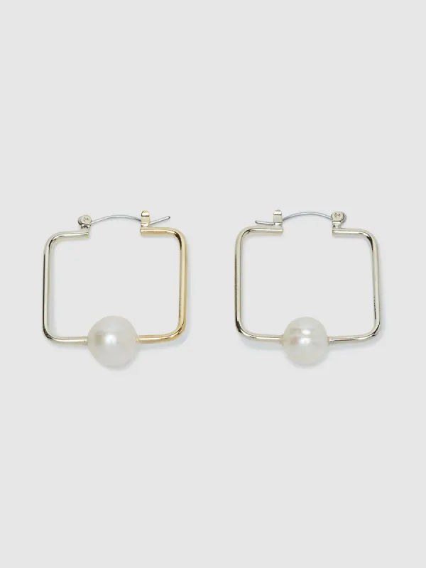 Bonita Square Pearl Earrings sold by Oxford Shop