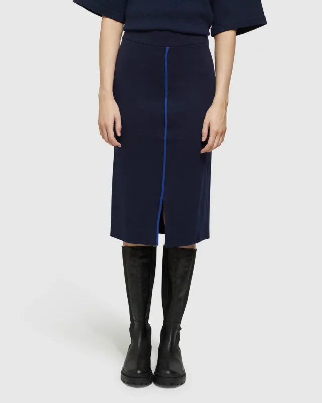 Harper Piping Detail Knit Tube Skirt sold by Oxford Shop