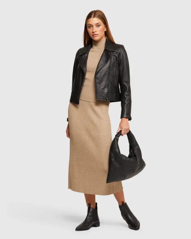 Emma Biker Leather Jacket sold by Oxford Shop