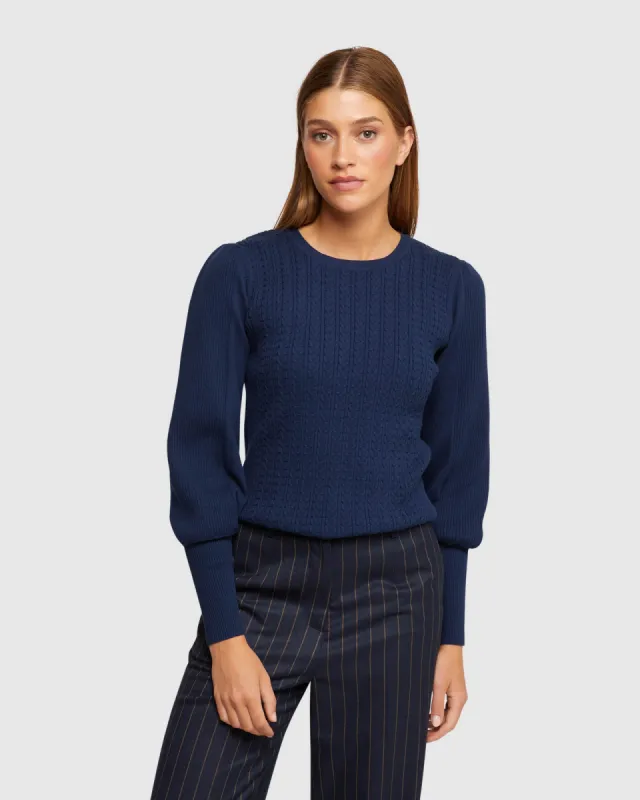 Kirstin Cable Knit Top sold by Oxford Shop