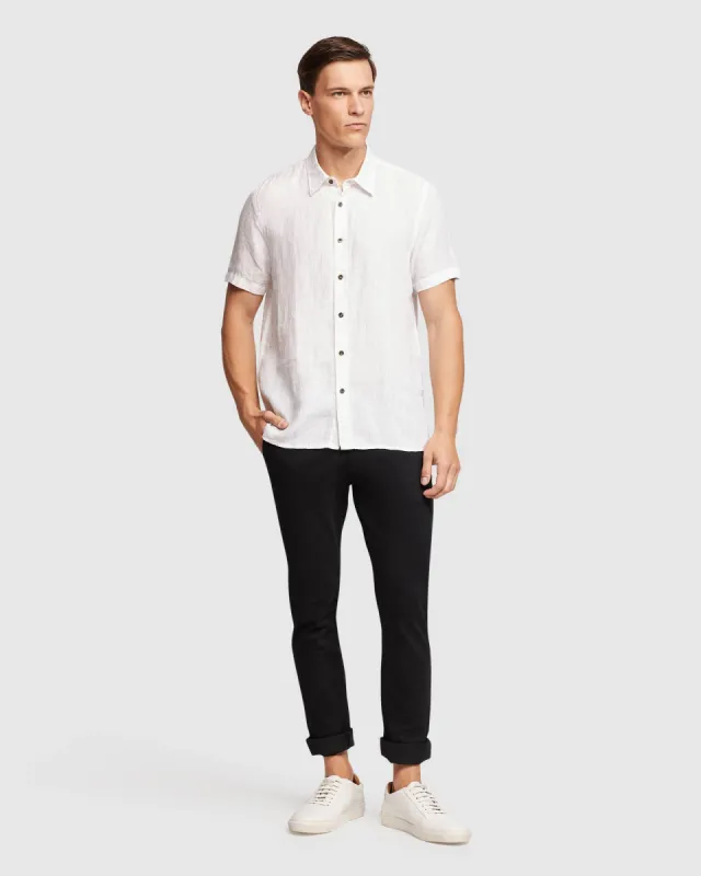 Leyton Pure Linen Short Sleeve Shirt sold by Oxford Shop