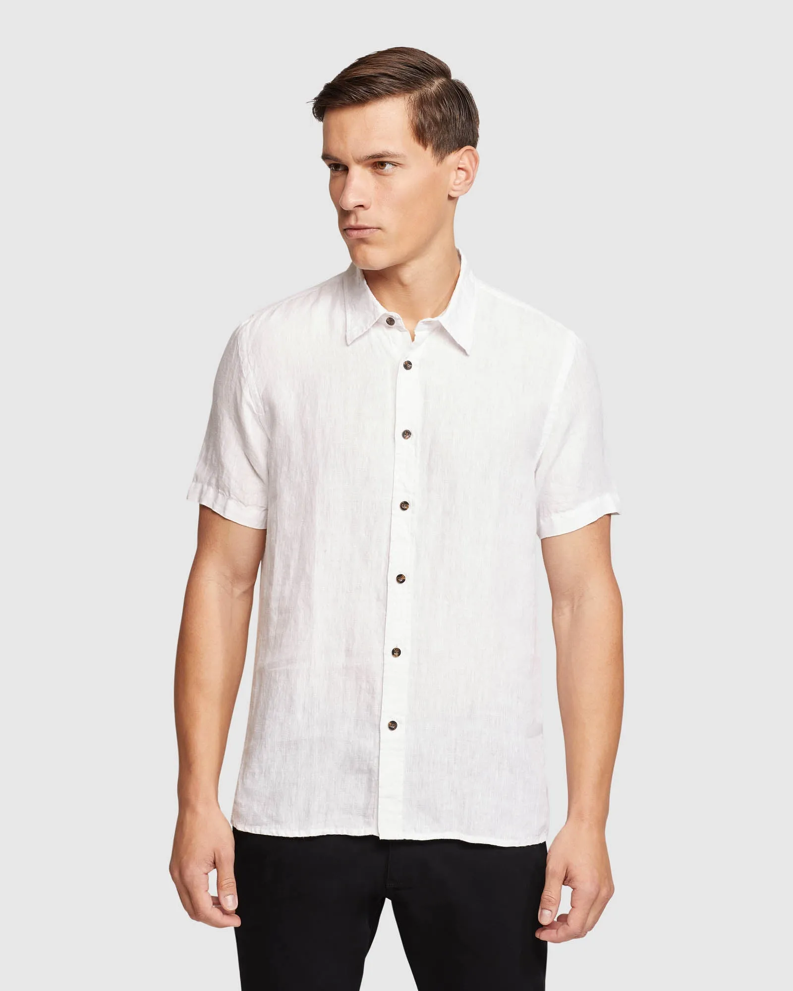 Leyton Pure Linen Short Sleeve Shirt sold by Oxford Shop product image thumbnail 5