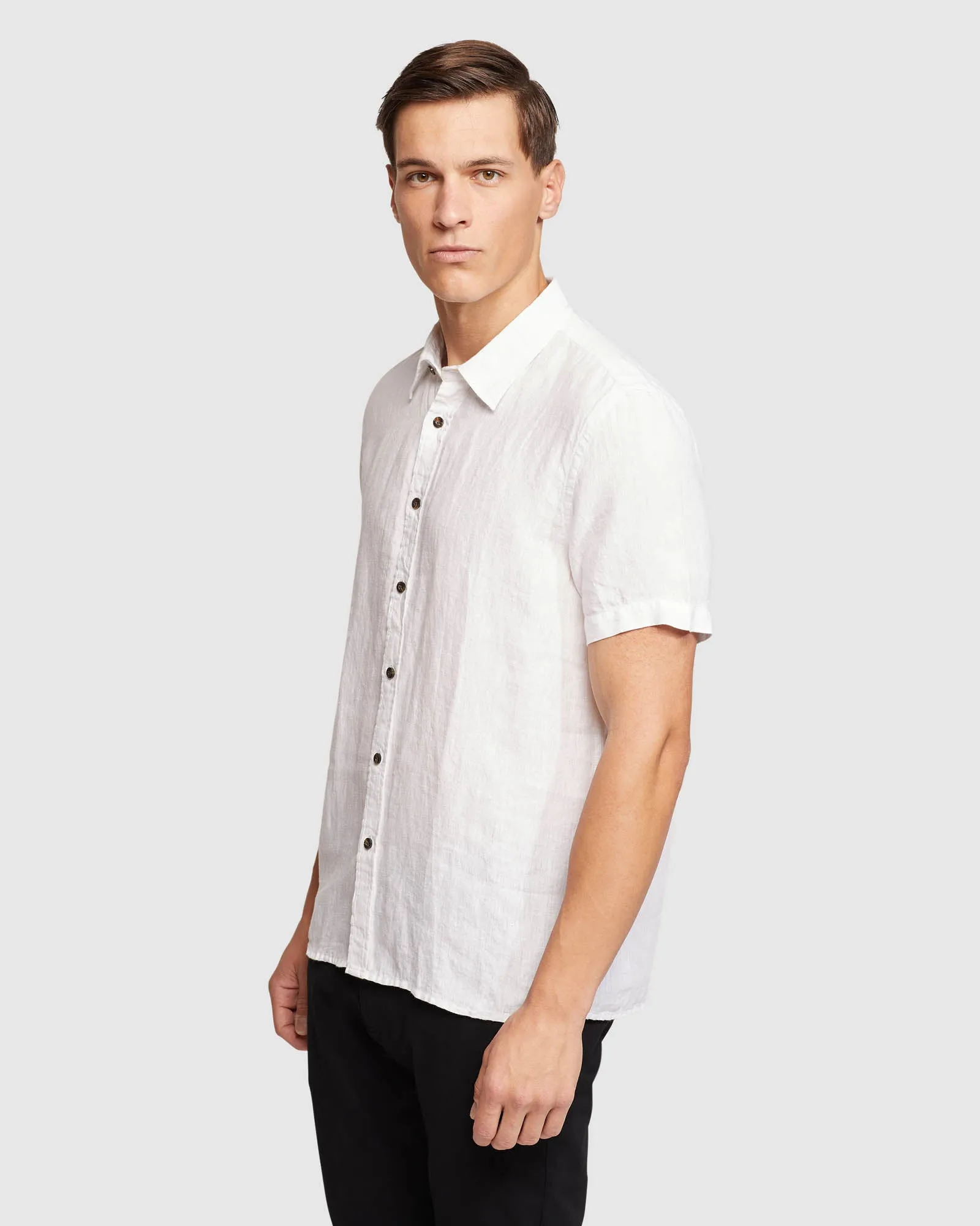 Leyton Pure Linen Short Sleeve Shirt sold by Oxford Shop product image thumbnail 2