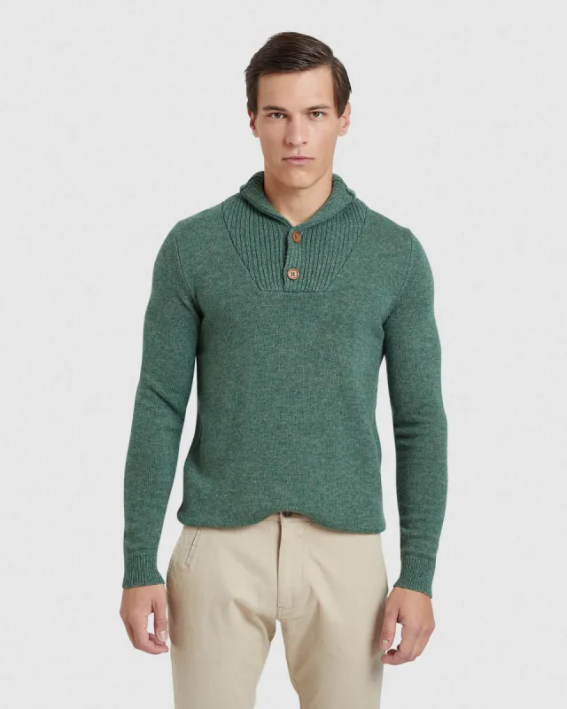 Jimmy Wool Rich Shawl Neck Knit sold by Oxford Shop