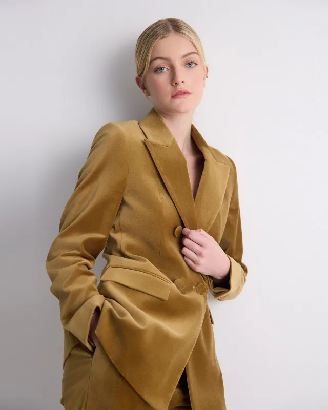 Jenna Double Breasted Stretch Velvet Blazer sold by Oxford Shop