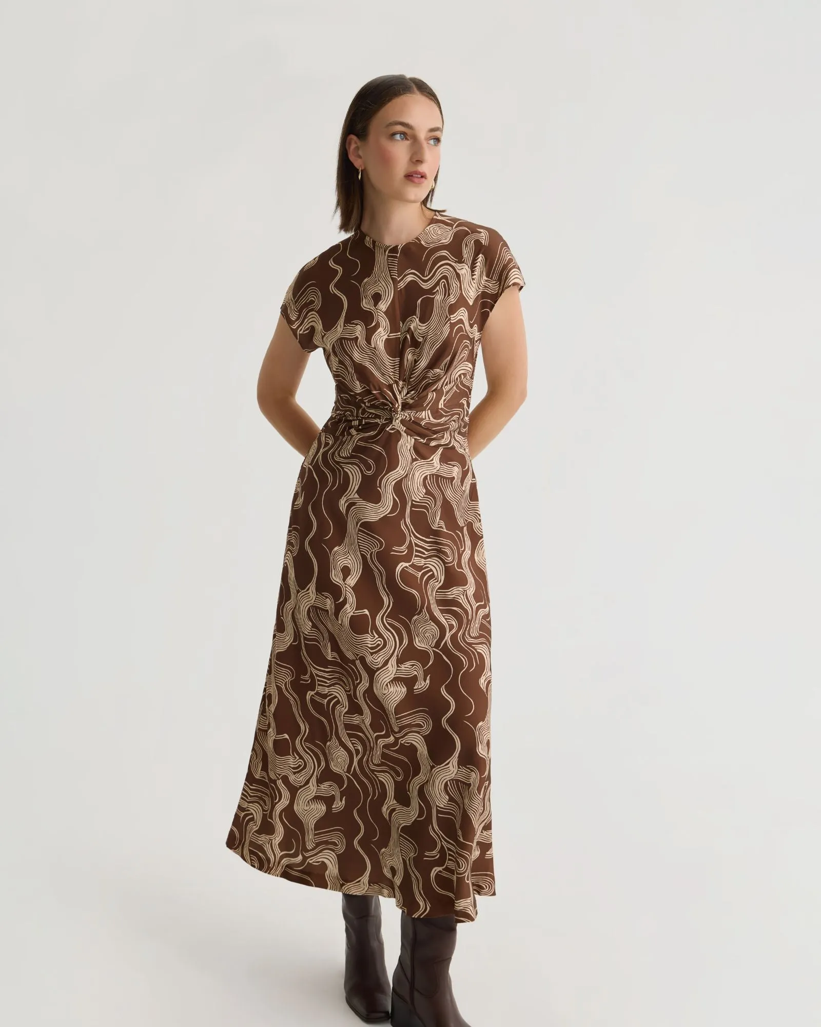 Charlotte Printed Twill Dress sold by Oxford Shop product image thumbnail 5