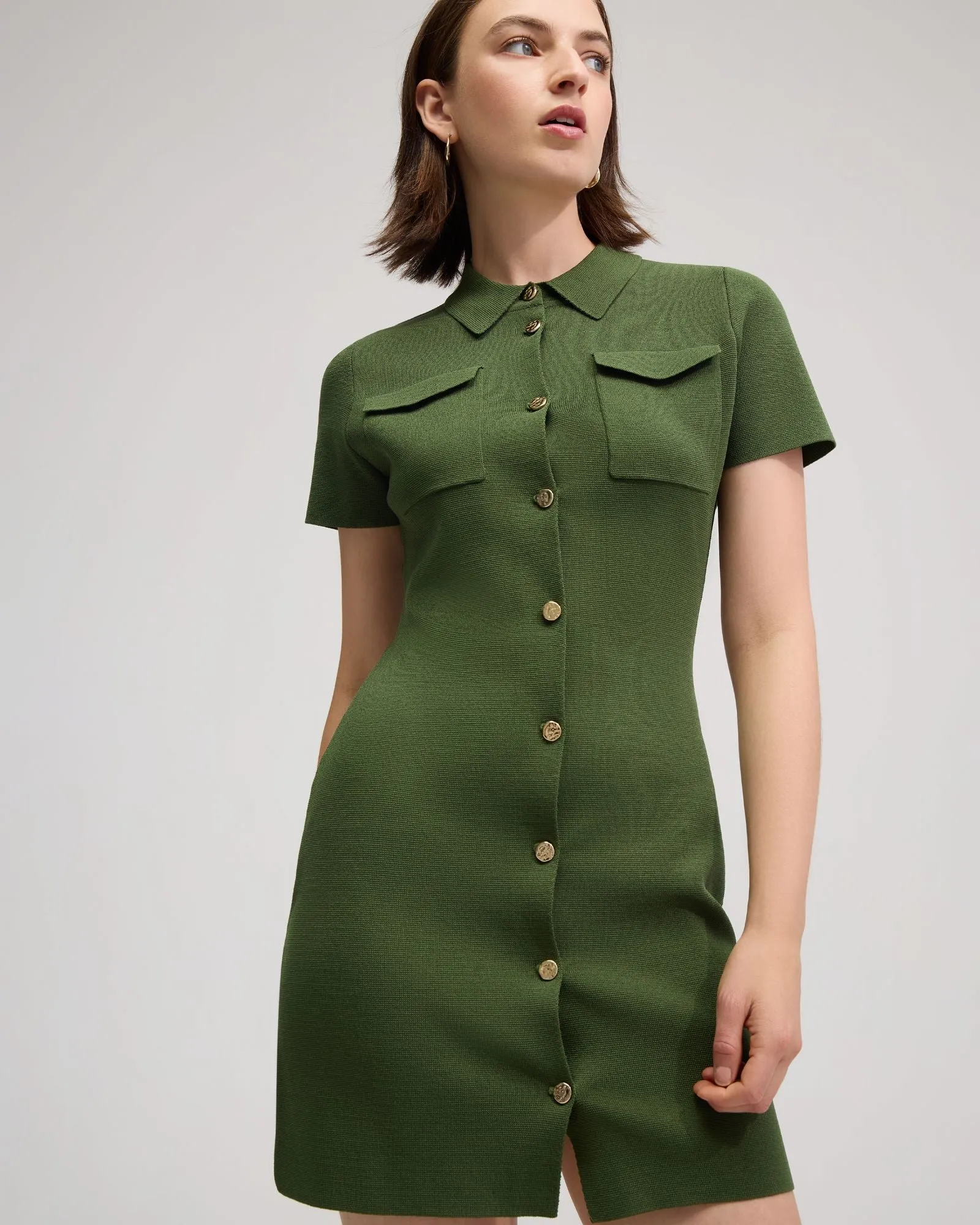 Olive Knitted Mini Dress sold by Oxford Shop product image thumbnail 4