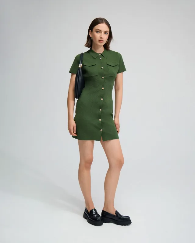 Olive Knitted Mini Dress sold by Oxford Shop