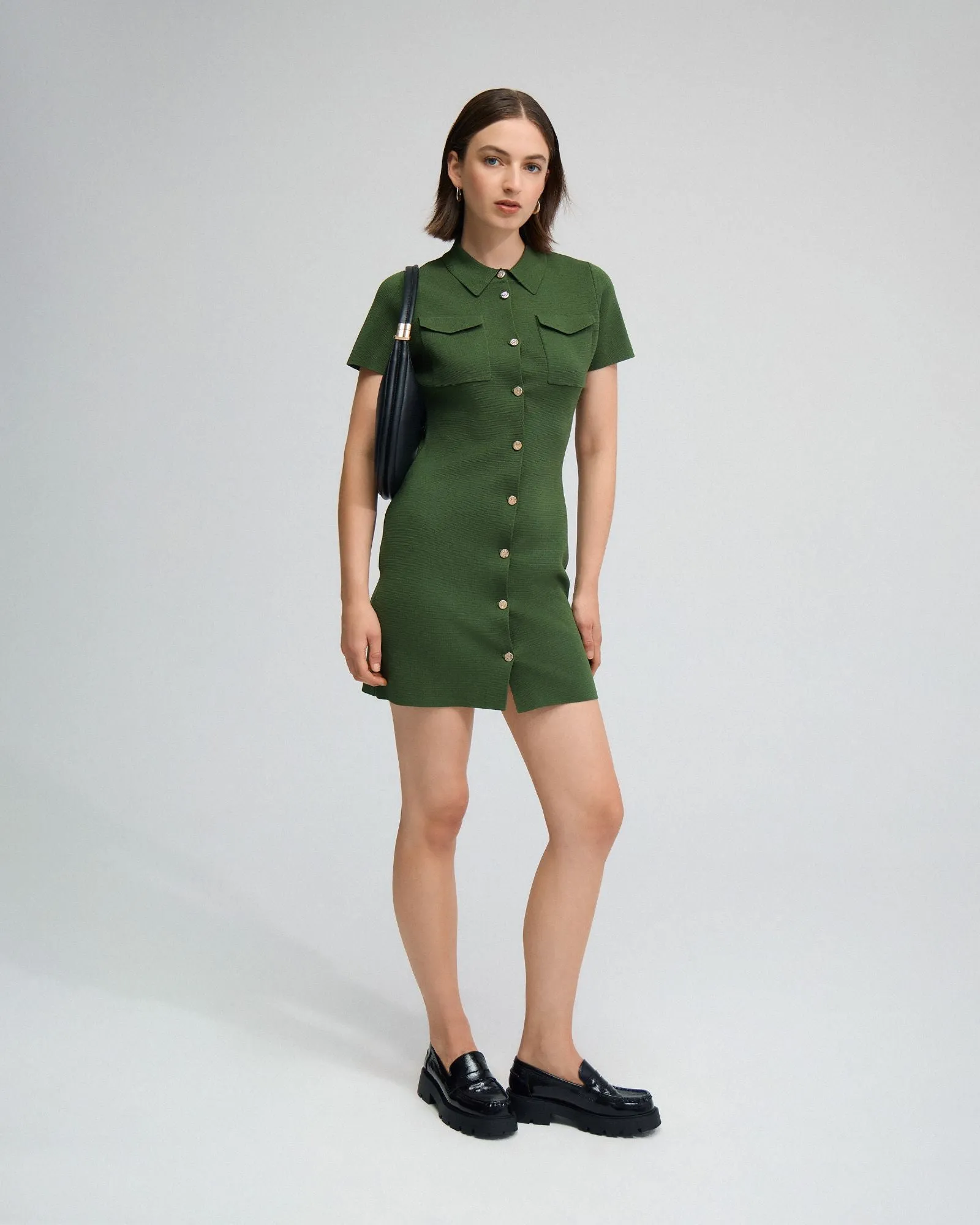 Olive Knitted Mini Dress sold by Oxford Shop