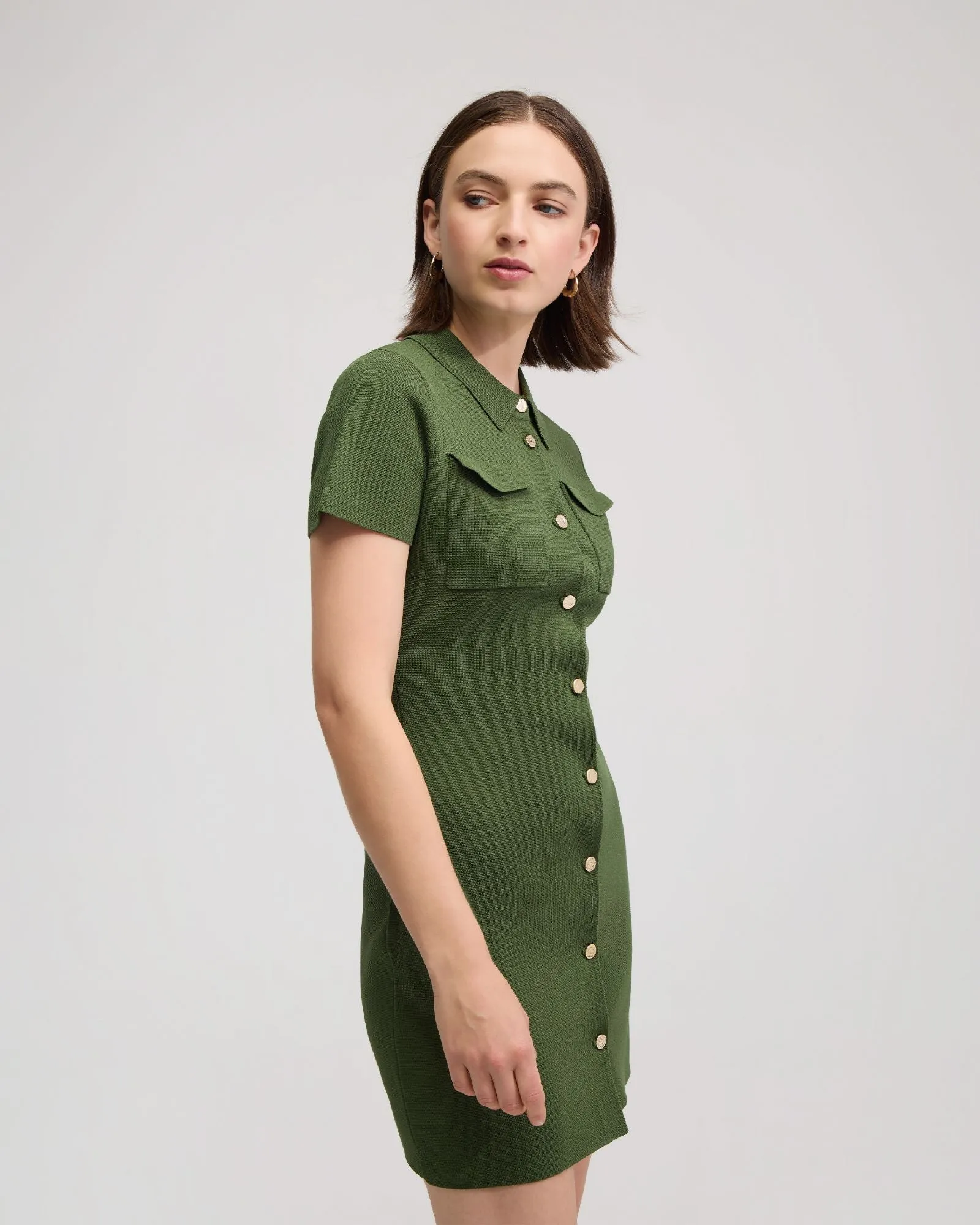 Olive Knitted Mini Dress sold by Oxford Shop product image thumbnail 2