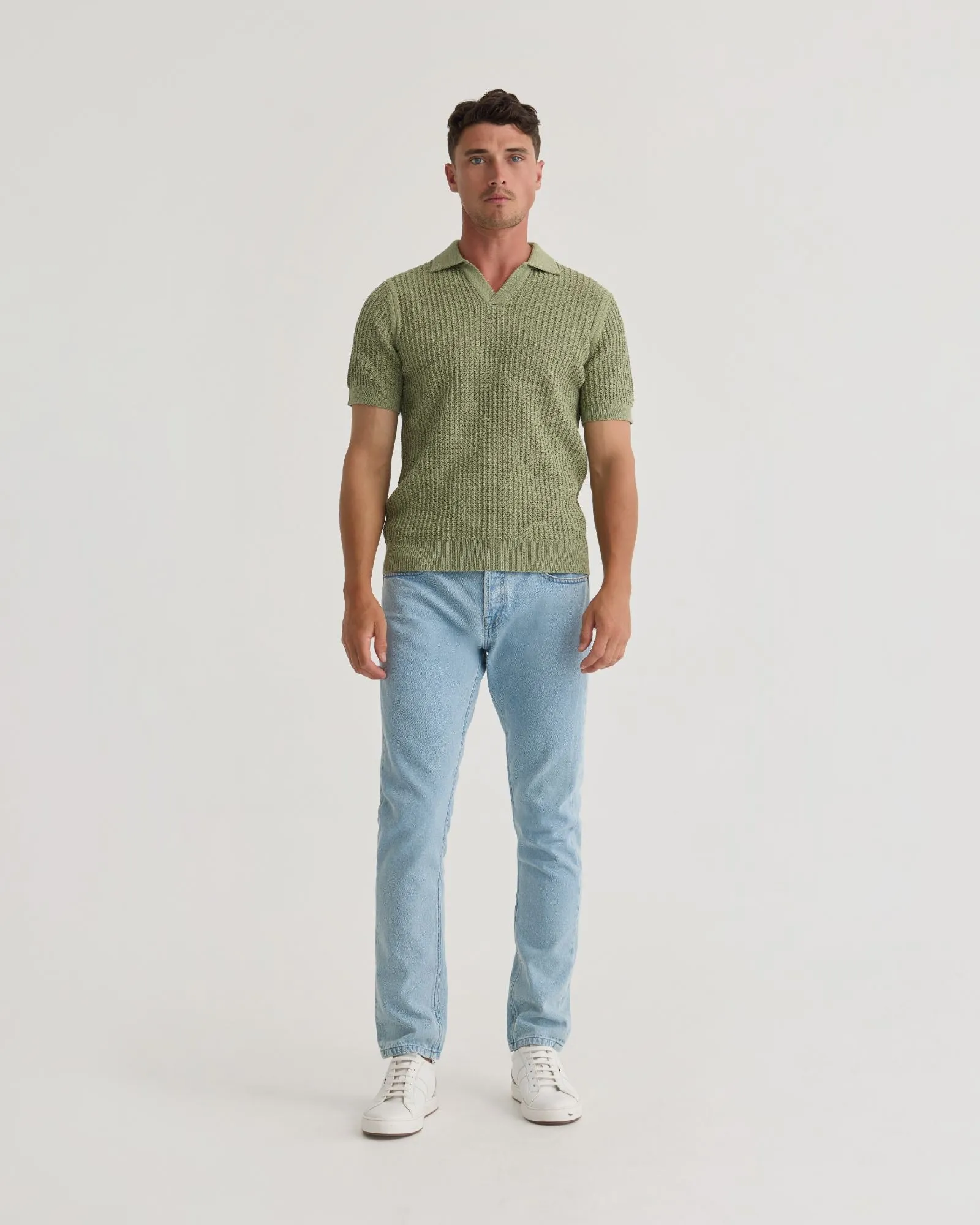 Pierce Knitted Polo sold by Oxford Shop