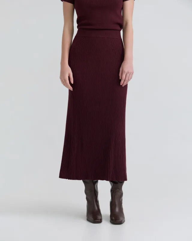 Belle Rib Knitted Skirt sold by Oxford Shop