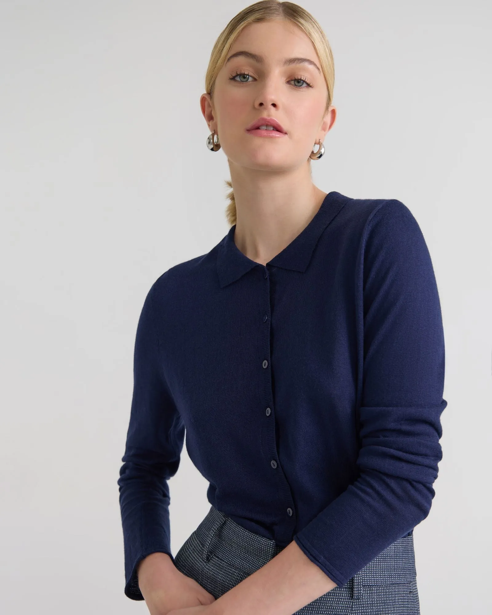 Edwina Silk Blnd Polo Collar Knit sold by Oxford Shop product image thumbnail 4