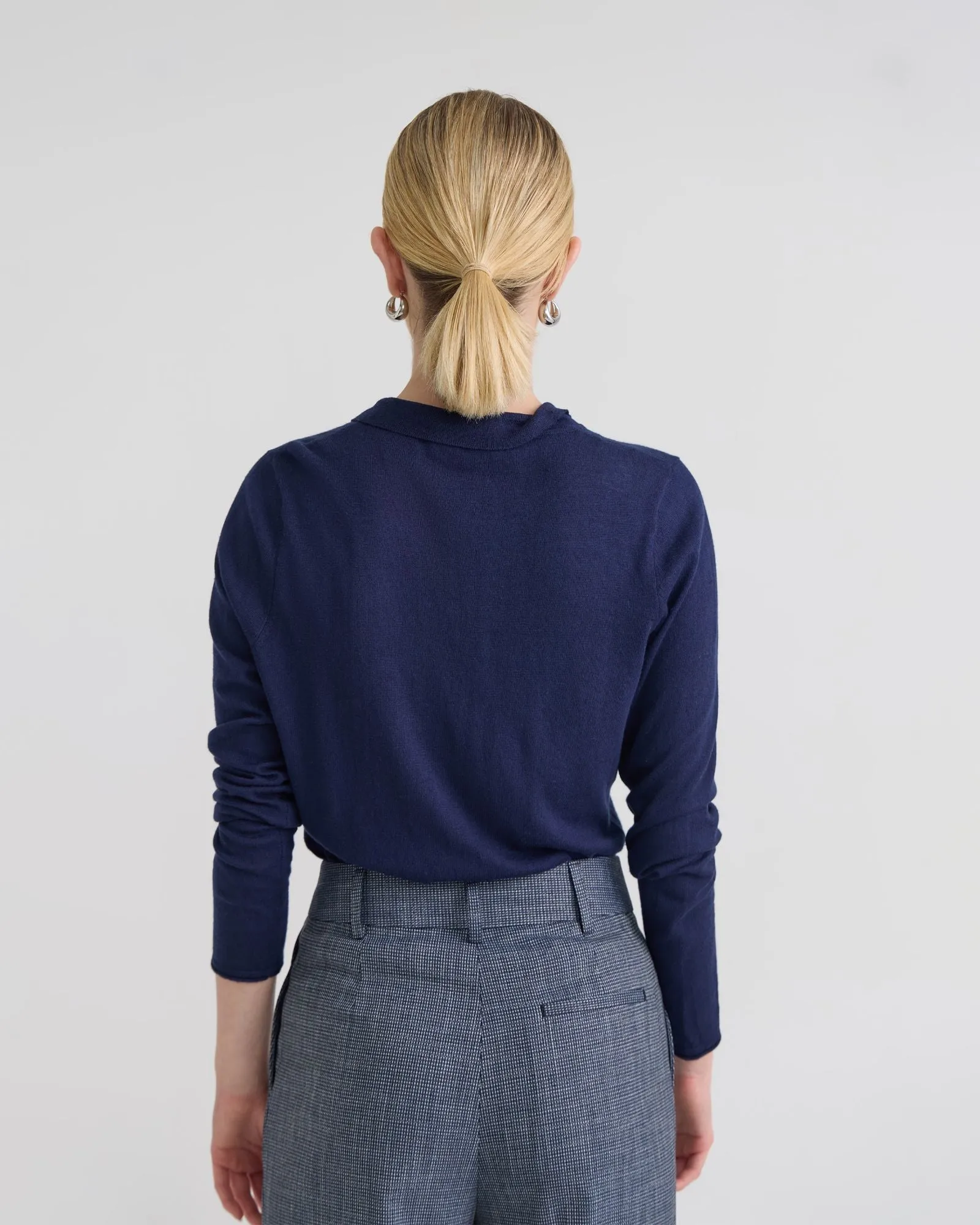 Edwina Silk Blnd Polo Collar Knit sold by Oxford Shop product image thumbnail 3