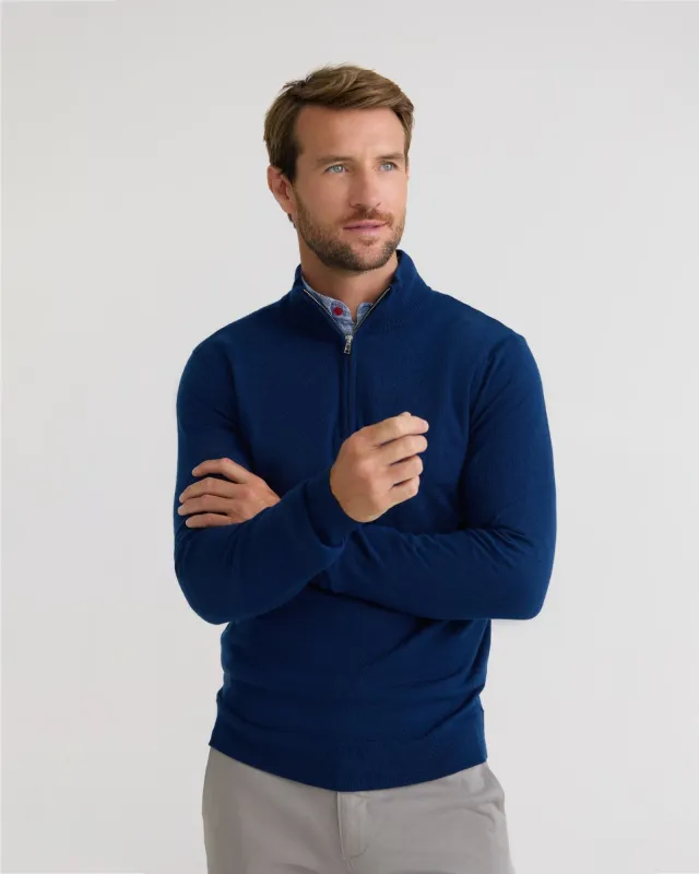 Merino Zip Neck Wool Pullover sold by Oxford Shop