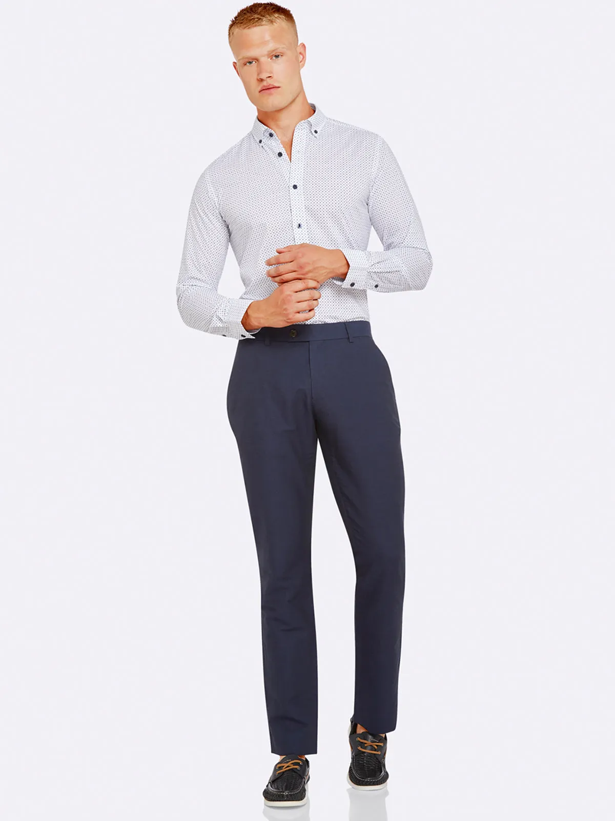 Slim Leg Cotton Linen Trousers sold by Oxford Shop product image thumbnail 5