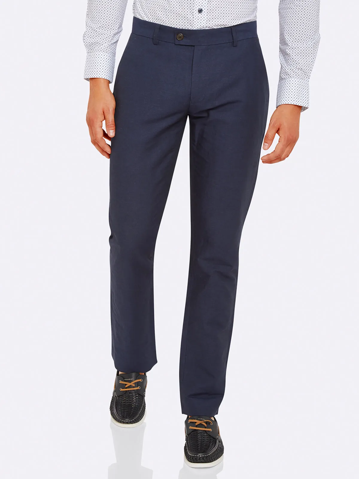 Slim Leg Cotton Linen Trousers sold by Oxford Shop