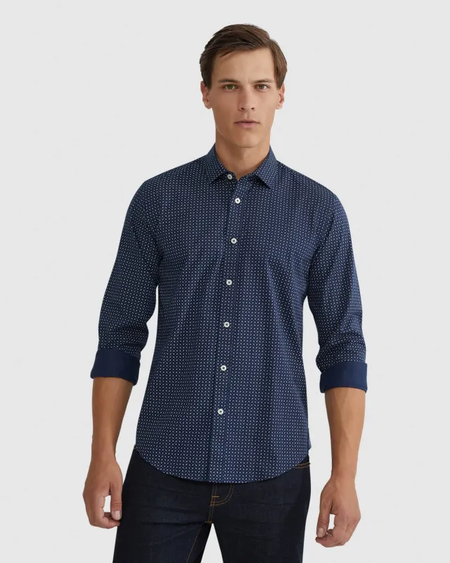 Kenton Printed Cotton Shirt sold by Oxford Shop