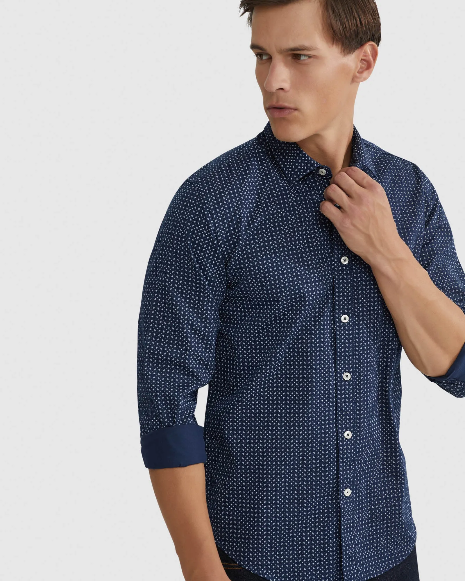Kenton Printed Cotton Shirt sold by Oxford Shop product image thumbnail 4