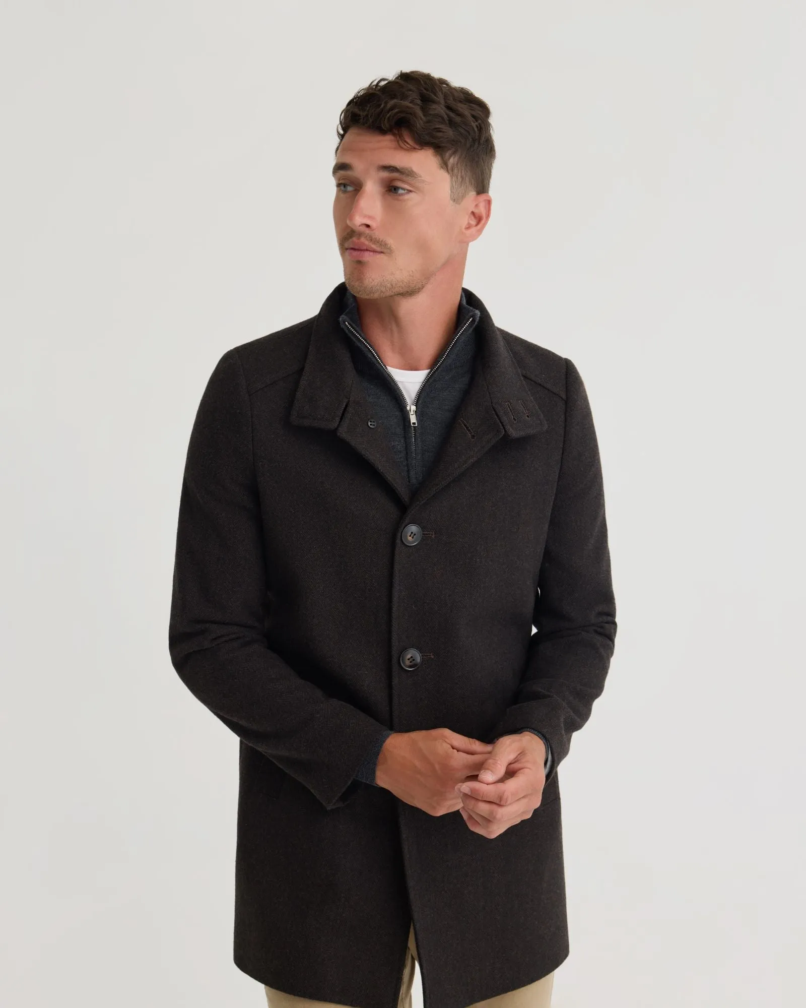 Dunbar Herringbone Wool Coat sold by Oxford Shop product image thumbnail 4