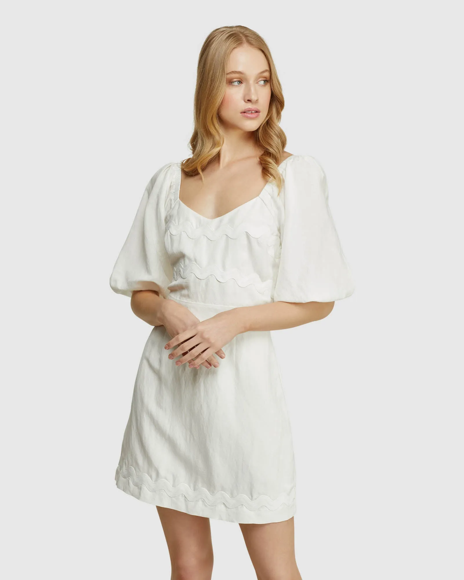 Lorena Linen Blend Dress sold by Oxford Shop product image thumbnail 4