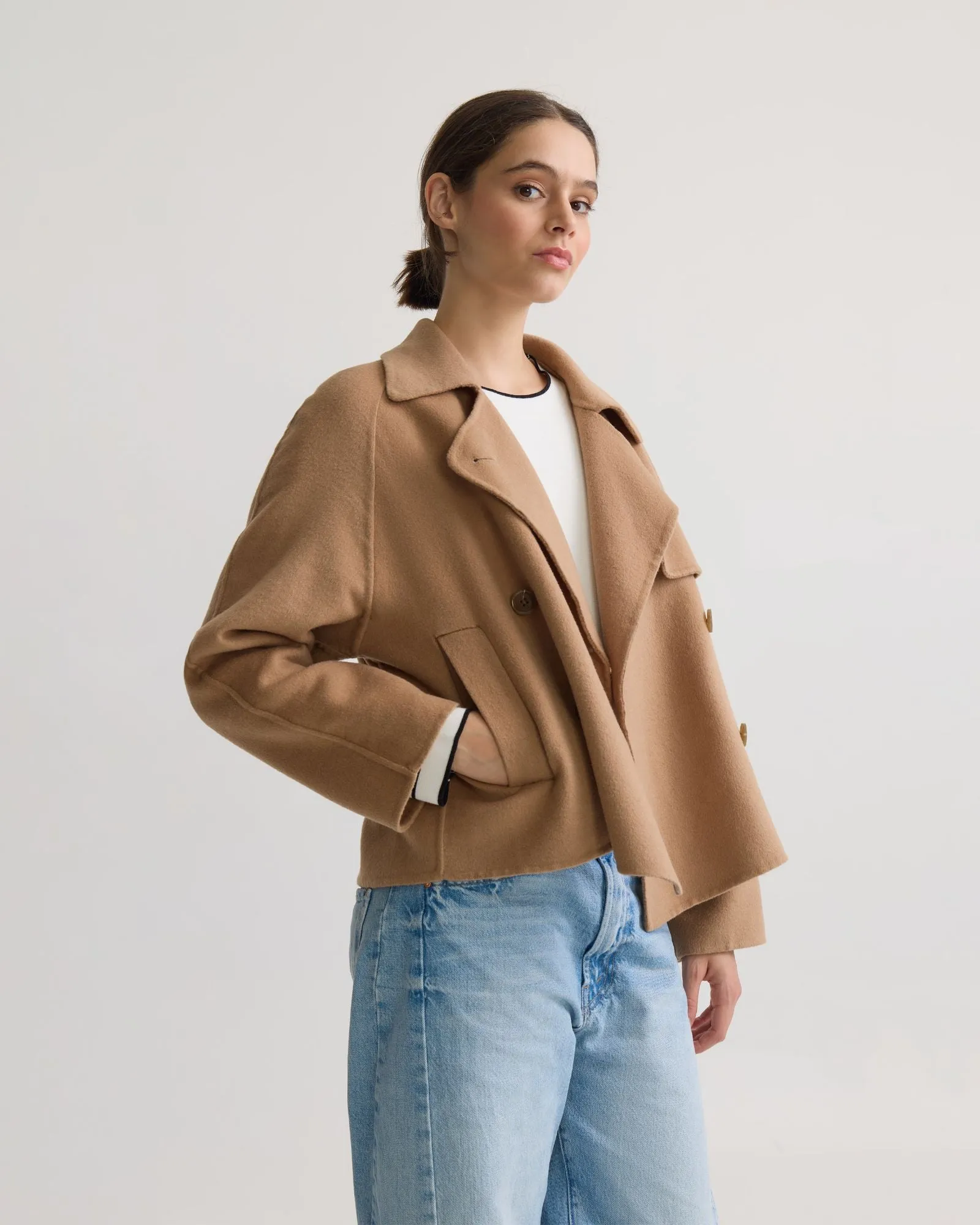 Daisy Wool Crop Trench Jacket sold by Oxford Shop product image thumbnail 2