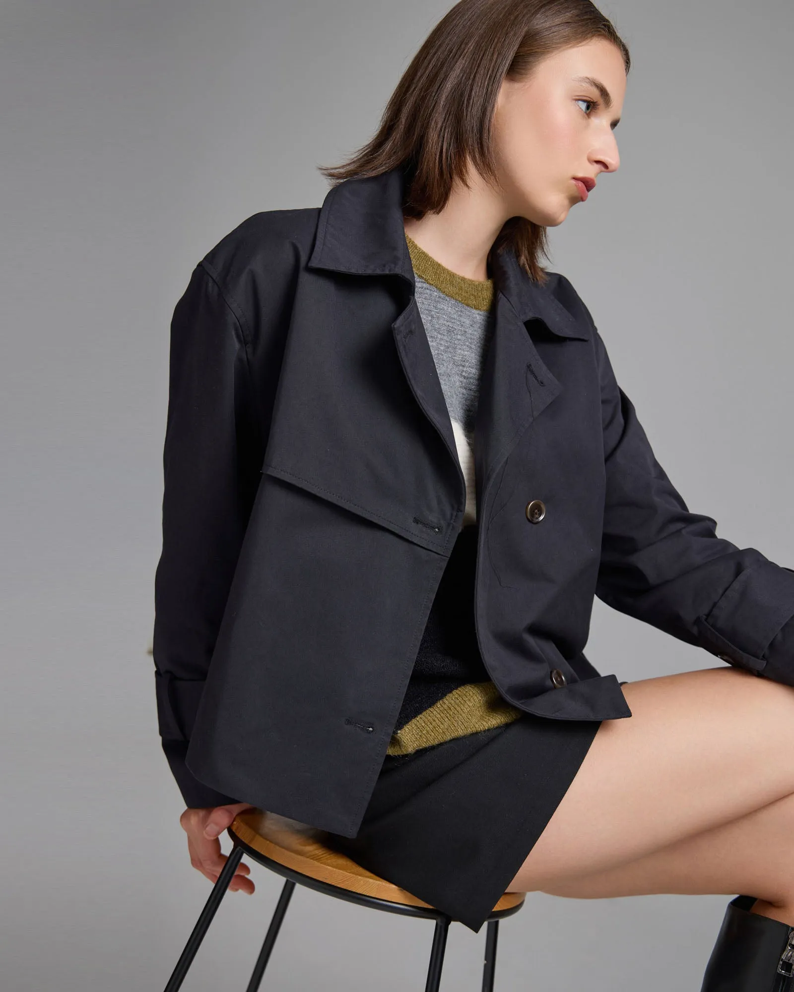 Griffin Crop Trench Jacket sold by Oxford Shop