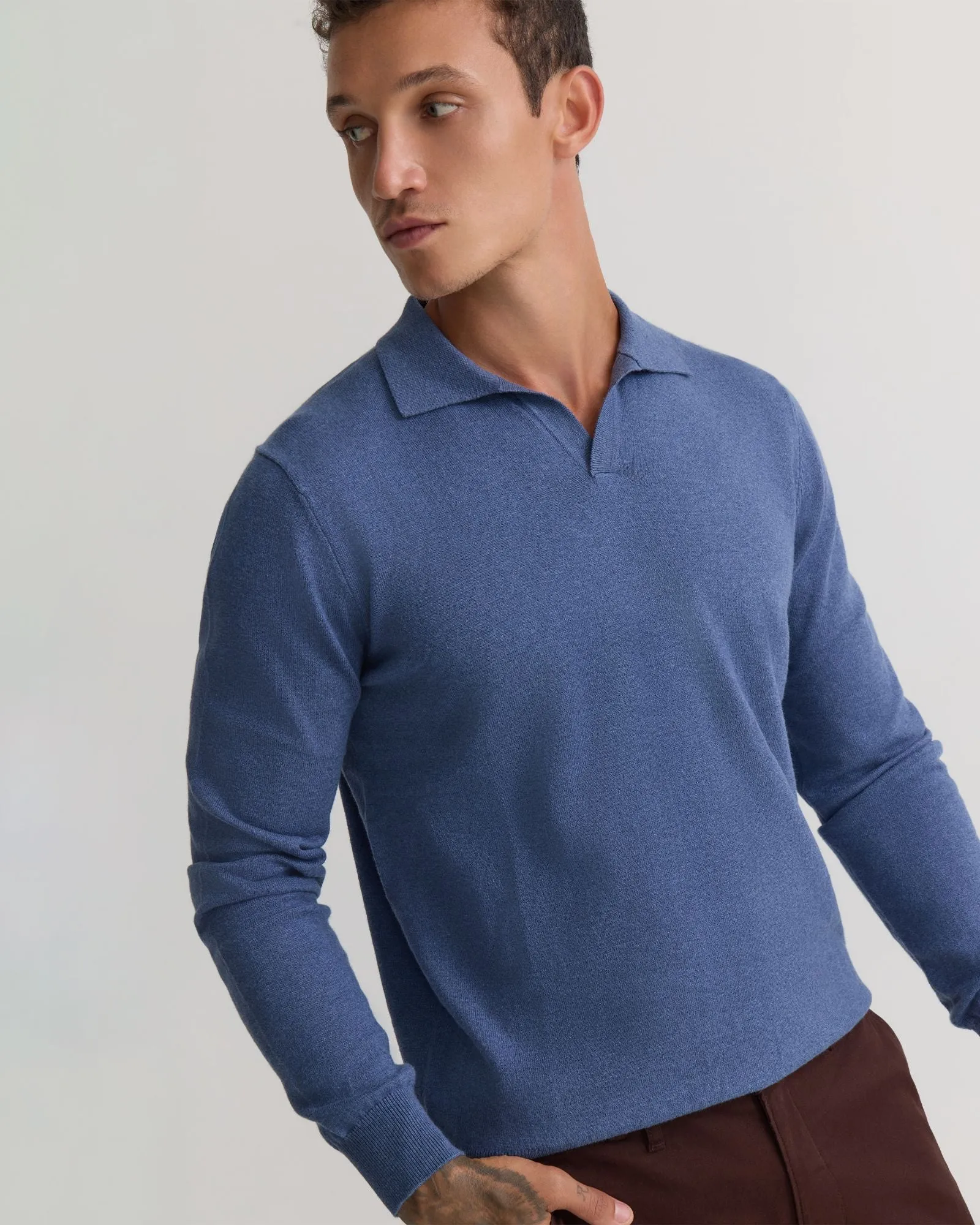 Dominic Open Polo Collar Knit sold by Oxford Shop product image thumbnail 4