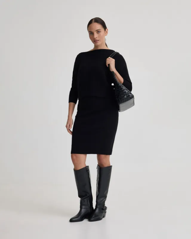 Emma Off Shoulder Knit Dress sold by Oxford Shop