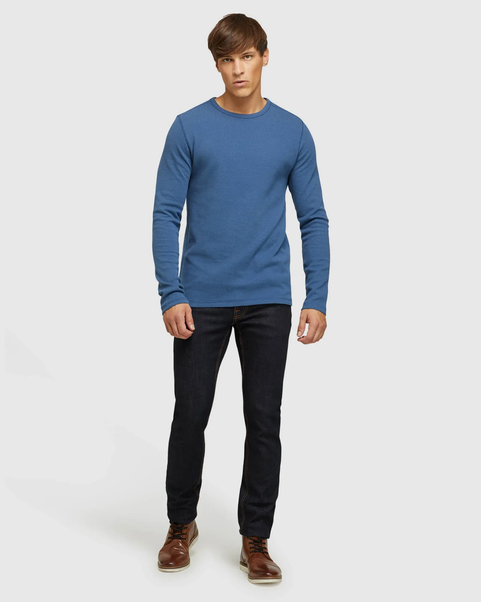 Albert Waffle Crew Neck Long Sleeve sold by Oxford Shop product image thumbnail 5