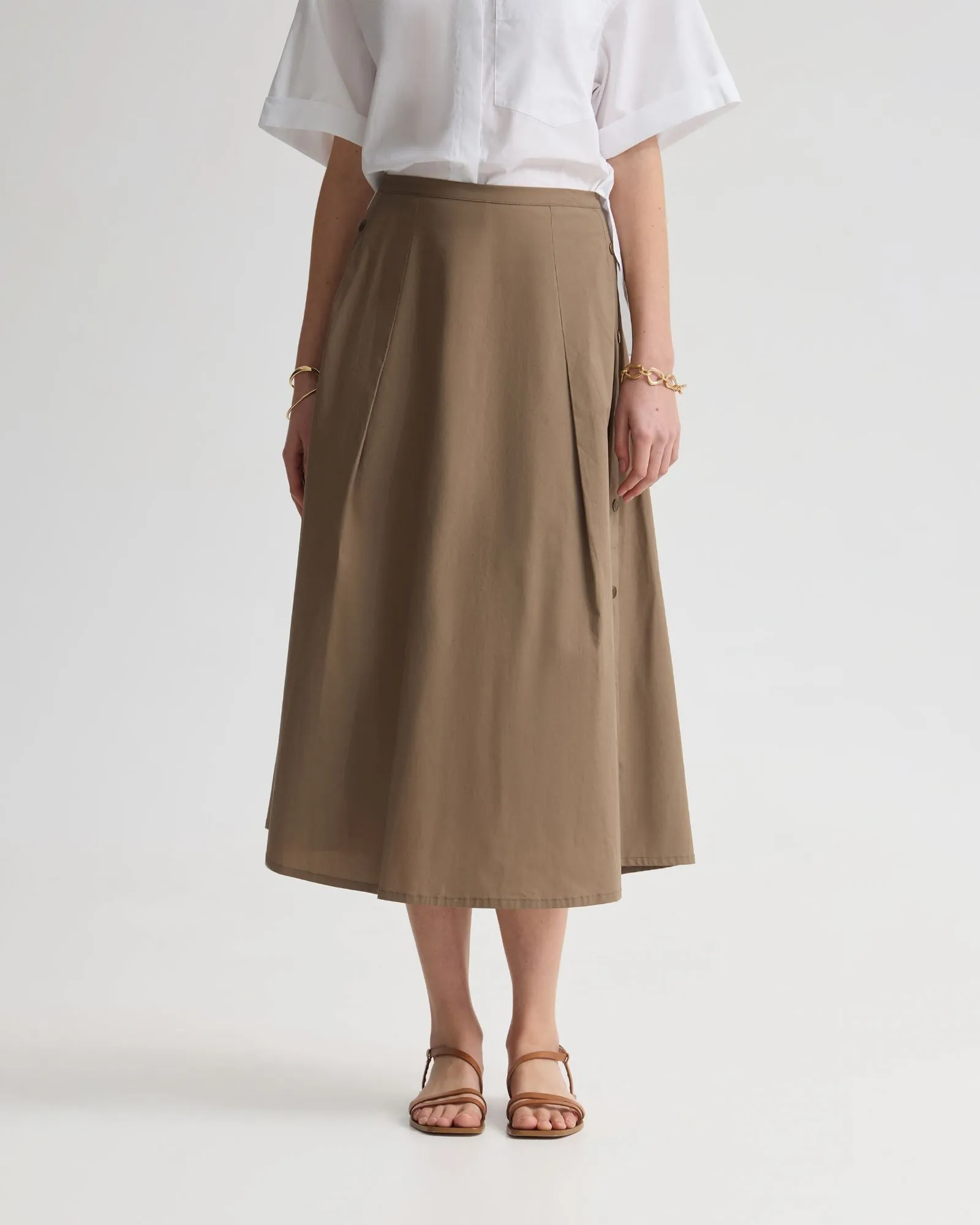 Harlow Snap Midi Skirt sold by Oxford Shop